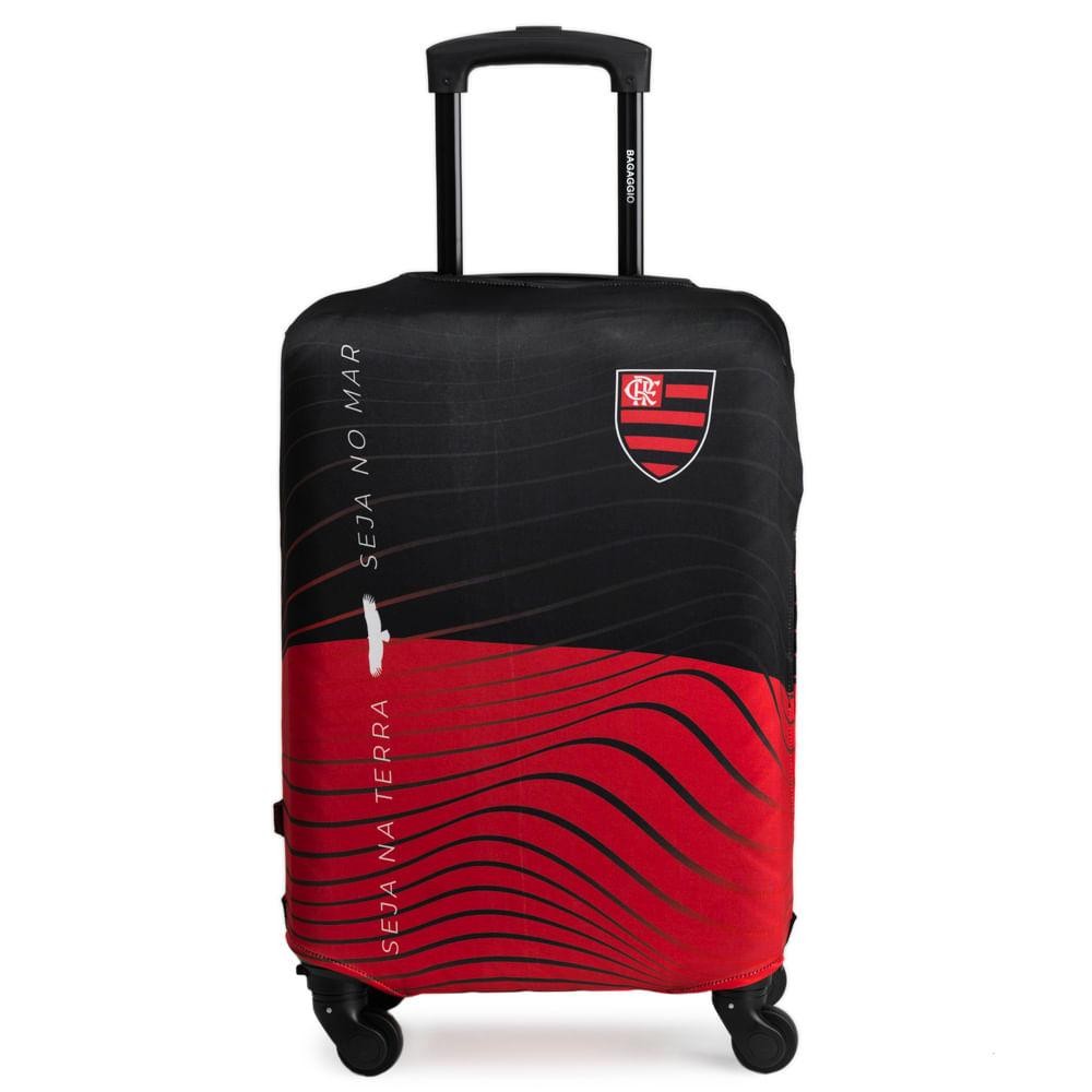 Capa de Mala Pequena Flamengo Rubro Negro Oficial Preto e Vermelha - Travel & Luggage