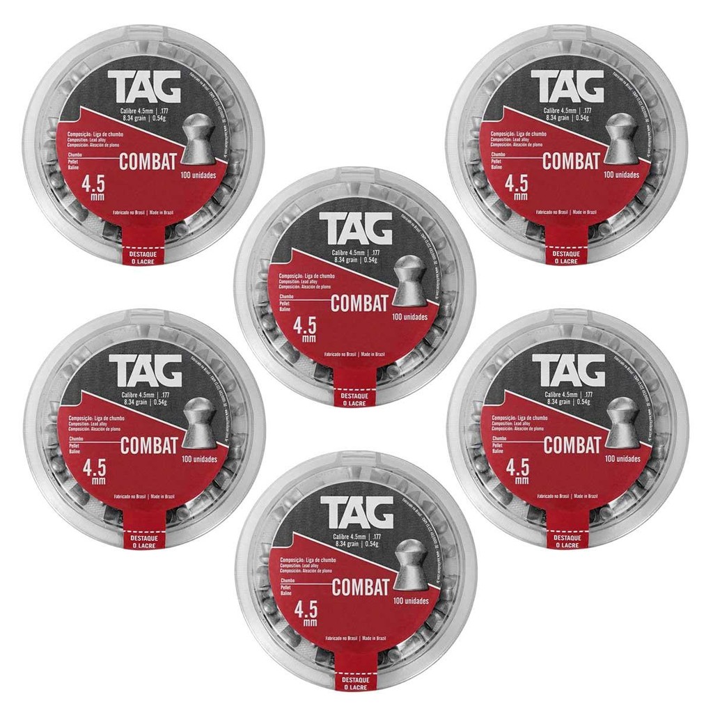 Chumbinho 4.5mm Carabina Espingarda Tag Combat 600un