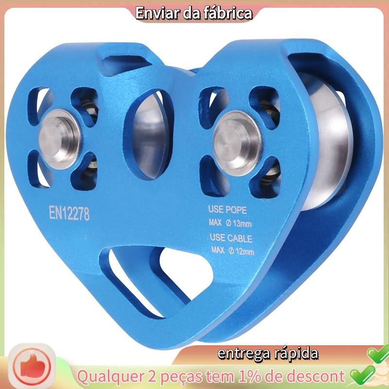 Corda De Cabo De Aço De Polia Dupla De Escalada Em Forma De Coração 13mm Dispositivo Carrinho Zipline De Alta Velocidade