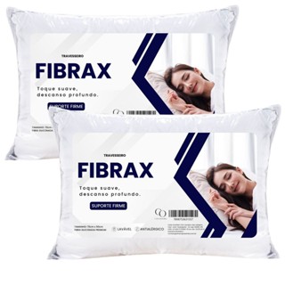 Kit 2 Travesseiro Antialérgico Fibrax Alto E Firme Grande 70x50cm Percal Fibra Siliconada Antiacaro em Oferta na Shopee