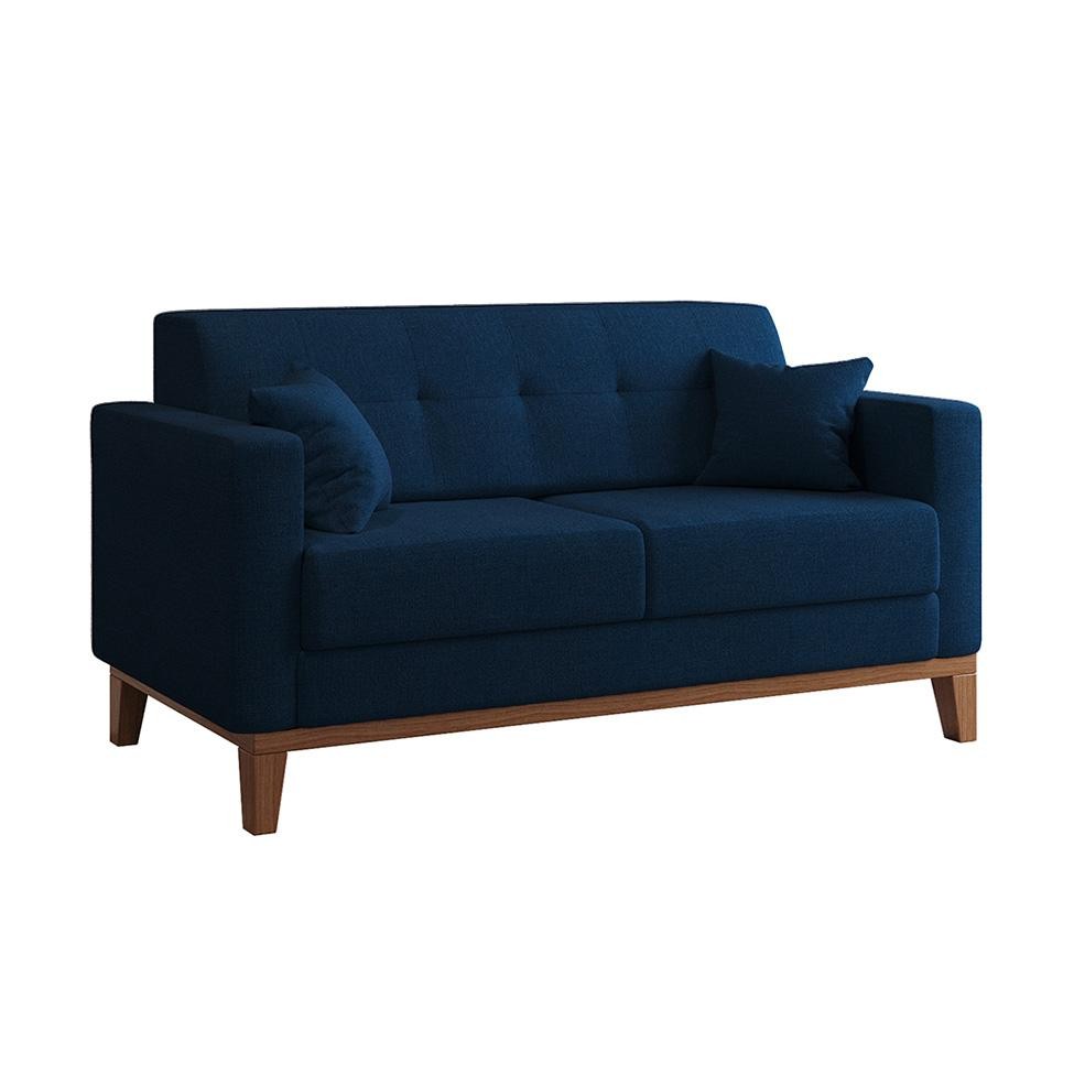 Sofá 2 Lugares Narvik Linho Azul Marinho em Oferta na Shopee