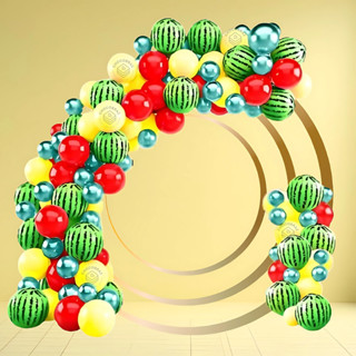 Kit 150 Balões VERMELHO 7”+ AMARELO 7”+ 25 MELANCIA 9" + VERDE Metalizado 5” - Balão Bexiga KIT30 em Oferta na Shopee