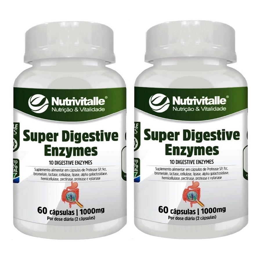 Kit 2 Super Digestive Enzymes 60 Cáps Nutrivitalle