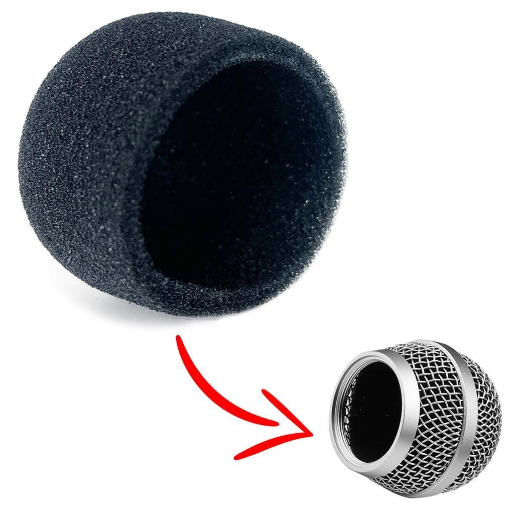 Espuma Interna Preta Protetora Para Globo De Microfone Leson, Shure  Linha 58 Ak 056 e Similares Pop Filter - Audio