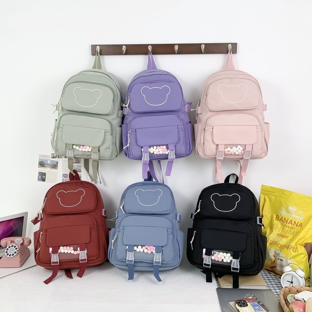 Mochila Feminina Escolar Passeio Coreano Grande Capacidade Sem Chaveiro Impermeável JORGE em Oferta na Shopee