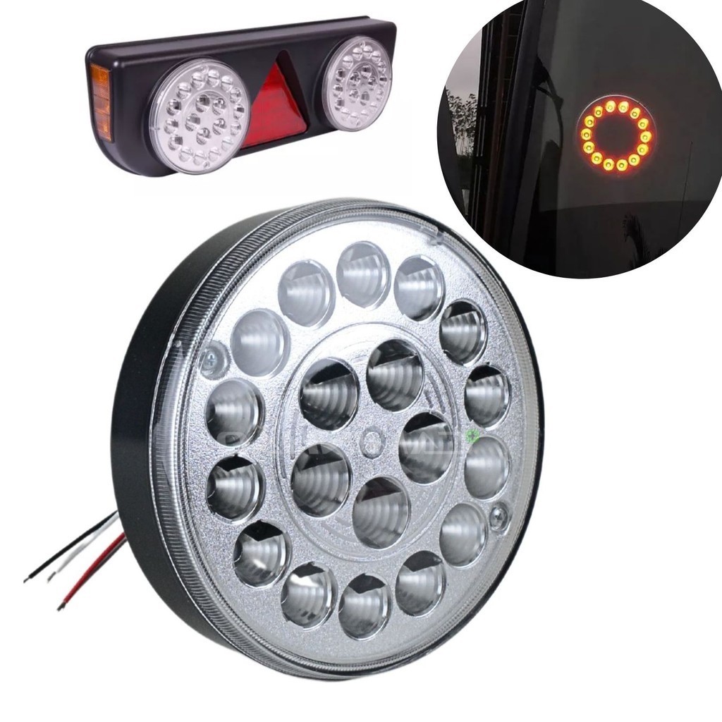 Lanterna Refil Módulo Corujinha Traseira LED Carreta Facchini Original Aspock Braspoint III Cristal 24V Freio Luz Ré - Spare Parts and Accessories for Vehicles