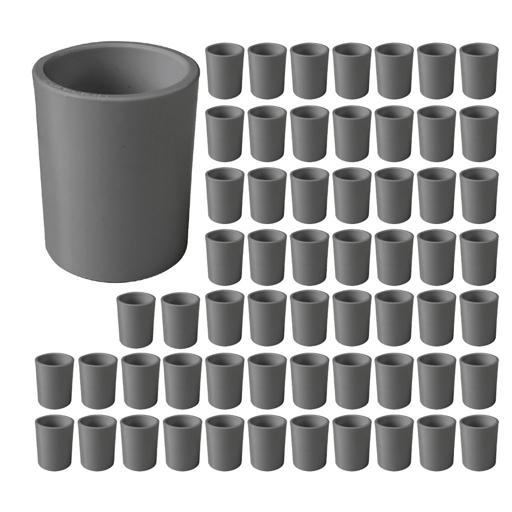 Kit 60 Pcs  Luva Pvc Cinza 1 Polegada Emenda P/Tubo Condulete Eletroduto  Soldável