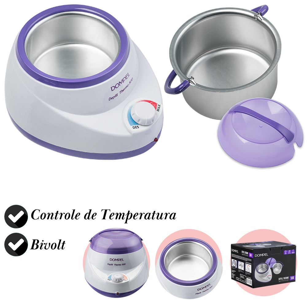 Panela para Depilação Derreter Cera Quente Depill Thermo 500g Profissional Bivolt Dompel