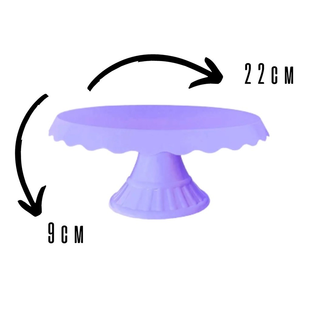 Boleira Slim 22CM - Suporte Para Bolo - Doces - Decoração - Festa (Várias Cores) em Oferta na Shopee