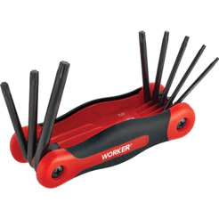 Jogo Chave Torx 8 Peças T9 a T40 Tipo Canivete Worker