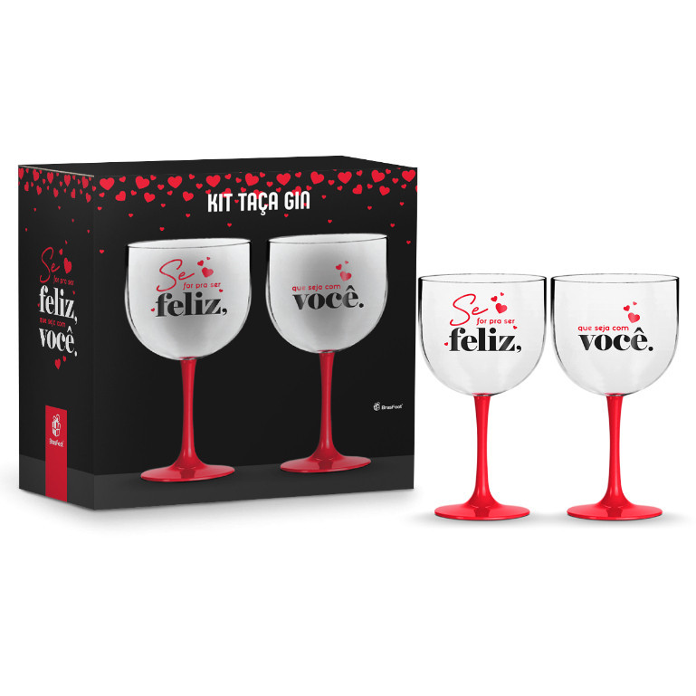 Kit 2 Taças Festas para Drinks Coquetéis Gin 580 ml - Eu E Você Pra Sempre