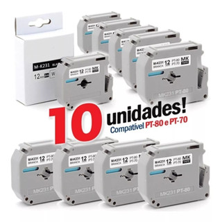 10 Fitas Compatível M231 M-k231 0.47 Pt80 Pt 70 12mm em Oferta na Shopee