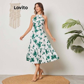 Lovito Boho Vestido Feminino Liso com Desenho LBL08432