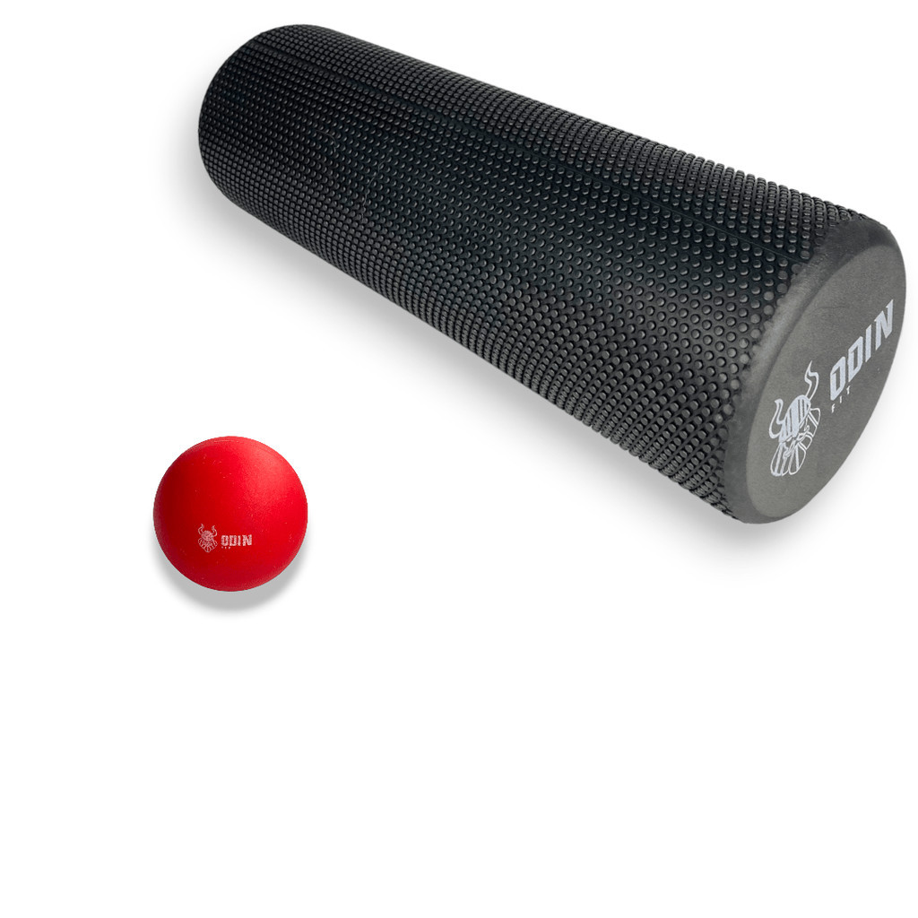 Rolo Massagem Foam Roller EVA 45cm + Bola Lacrosse Odin Fit em Oferta na Shopee