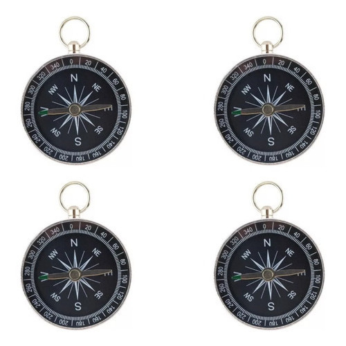 Kit 4 Chaveiro Bússola De Bolso Camping Caça Trilha Pesca em Oferta na Shopee