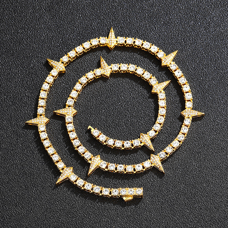 Hip Hop Pantera Preta Mesmo Colar De Tênis De Diamante Completo Para Homens Da Tendência Jóias De Canto Afiado em Oferta na Shopee