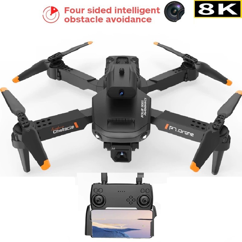 Drone com Câmera Dual P7 Pro 2024 Avanço Tecnológico com Resolução 8K HD Wi-Fi