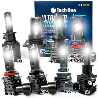 Kit Par Lâmpada Automotiva Ultra Led Force One 6000K 4100 Lúmens Tech One em Oferta na Shopee
