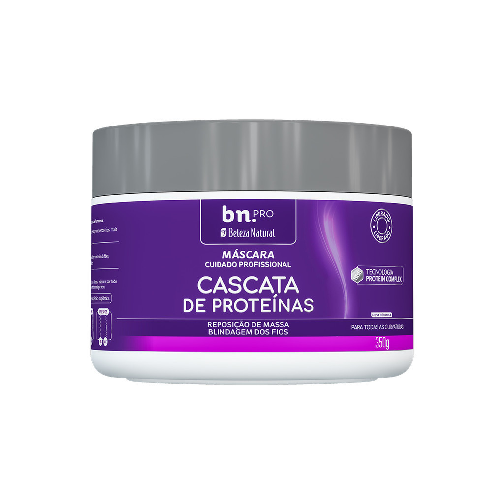 Máscara de Nutrição Capilar Profissional Beleza Natural Cascata de Proteínas 350g bn.Cachos em Oferta na Shopee