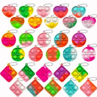 20Pcs Mini Pop Keychain Toddler Sensorial Fidget Brinquedos Bulk for Classroom Prêmios Kids Birthday Party Favors