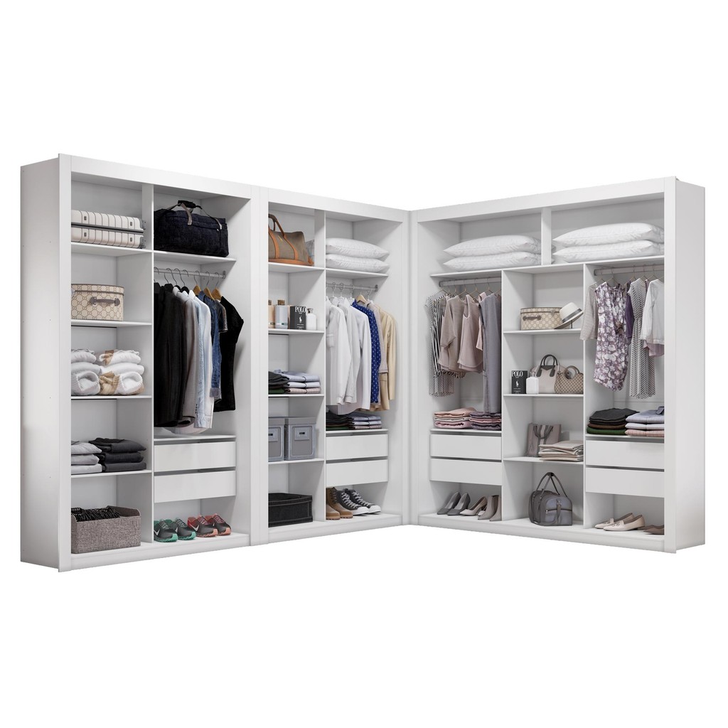 Closet Modulado 8 gavetas 15 Prateleiras 100% MDF Amoudi Móveis