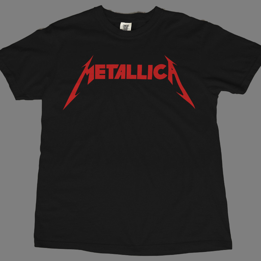 Camiseta Masculina Algodão Básica T-Shirt Rock Metallica Vermelho em Oferta na Shopee