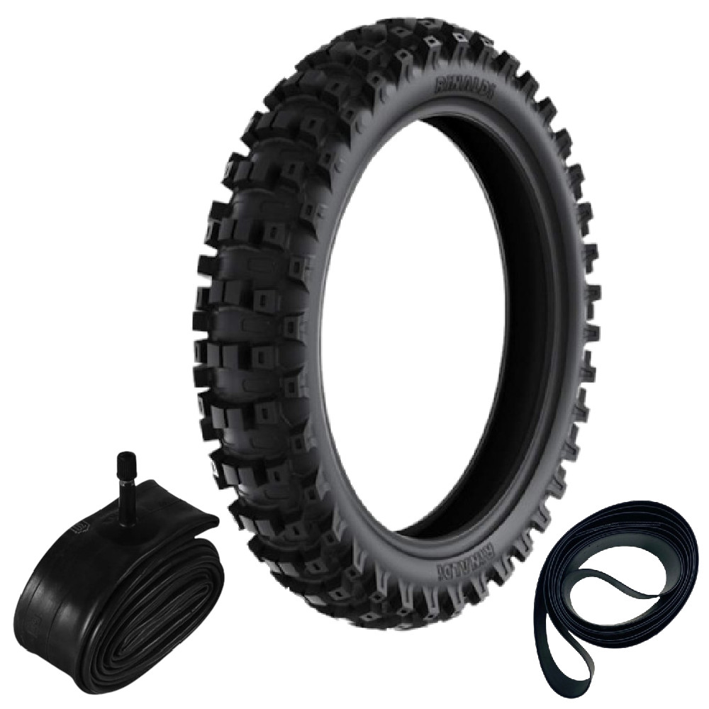 Kit Pneu Trilha Crf230 Klx 300 100/100-18 Rinaldi + Camara + Cinta