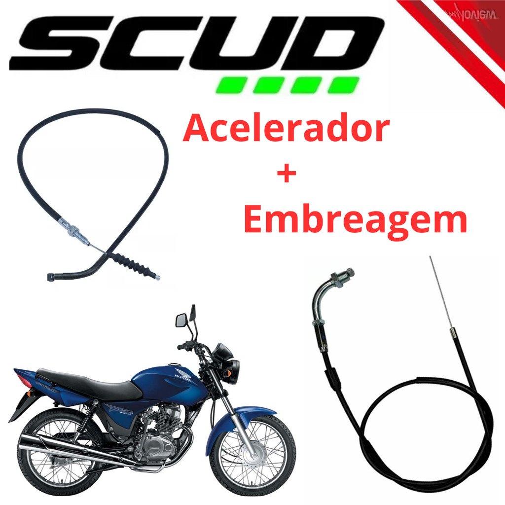 Cabo de Acelerador + Cabo Embreagem Titan 150  2004-2008 Original Scud em Oferta na Shopee