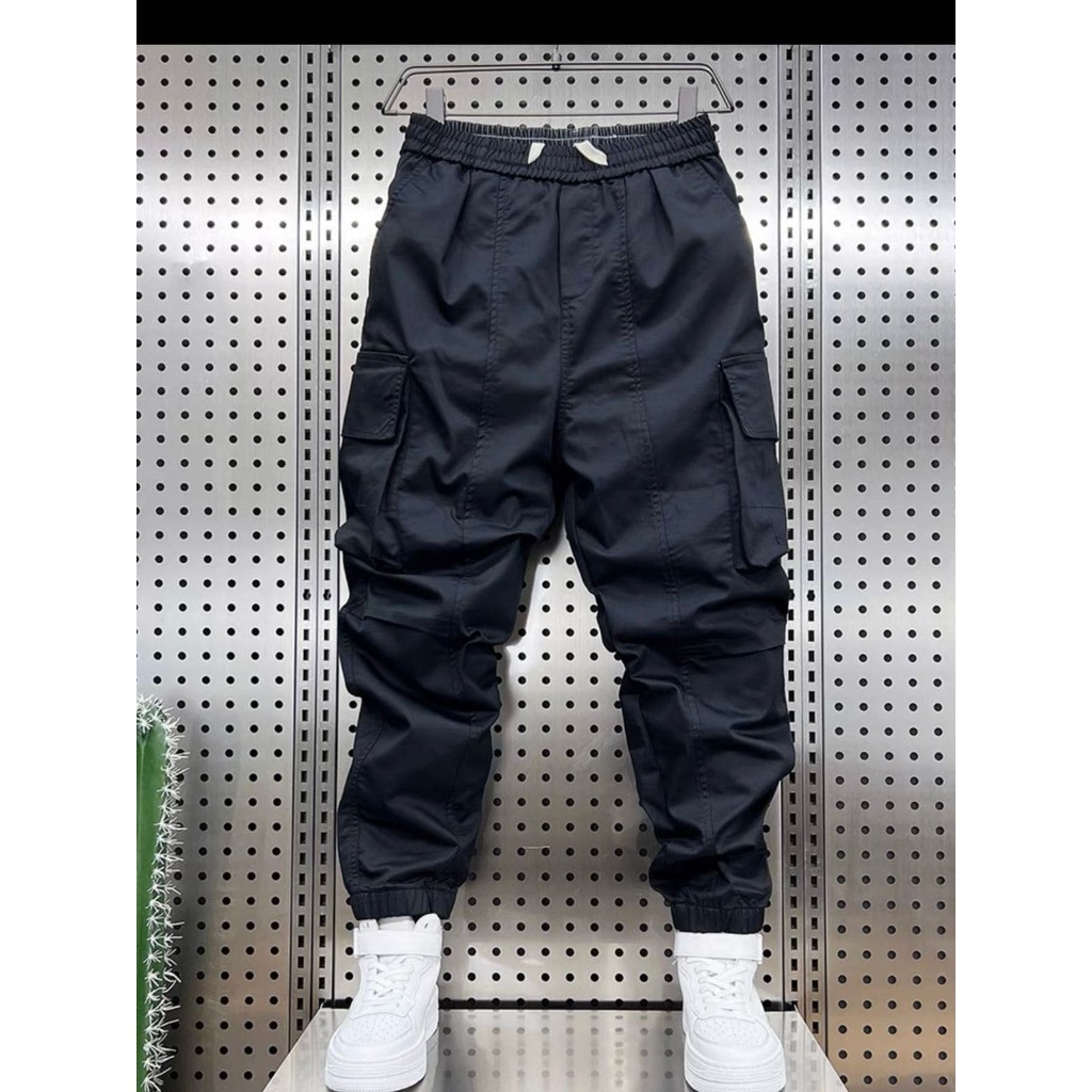 Calça Masculina Jogger Cargo Balão Sarja Com Punho Adulto e Juvenil