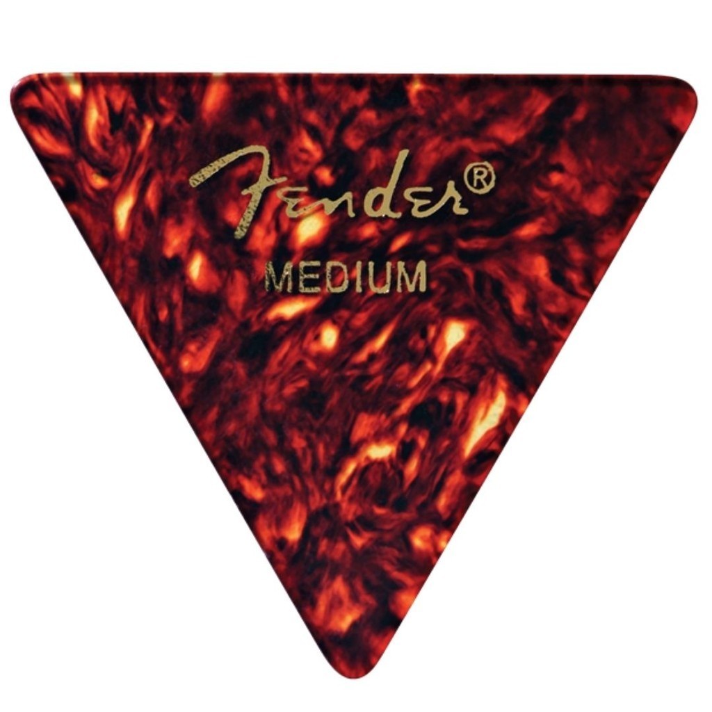Kit c/ 12 palhetas Fender Triangular Classic Celluloid Medium 355 Shape