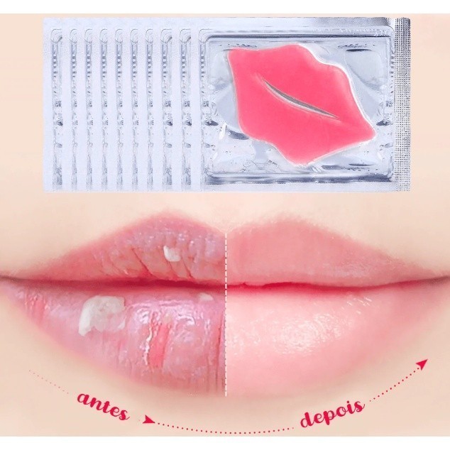 10 Máscaras Labial DADIVA De Mel de colágeno com cristal hidratante para lábios