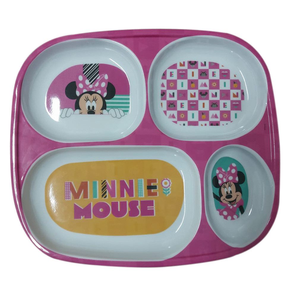 Prato Divisória Infantil Disney Minnie Meninas Melamine 24cm em Oferta na Shopee