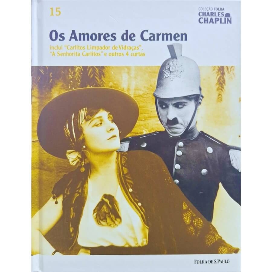 Livro/DVD Coleção Folha Charles Chaplin Vol. 15 Os Amores de Carmen Inclui "Carlitos Limpador de Vidraças" e Outros