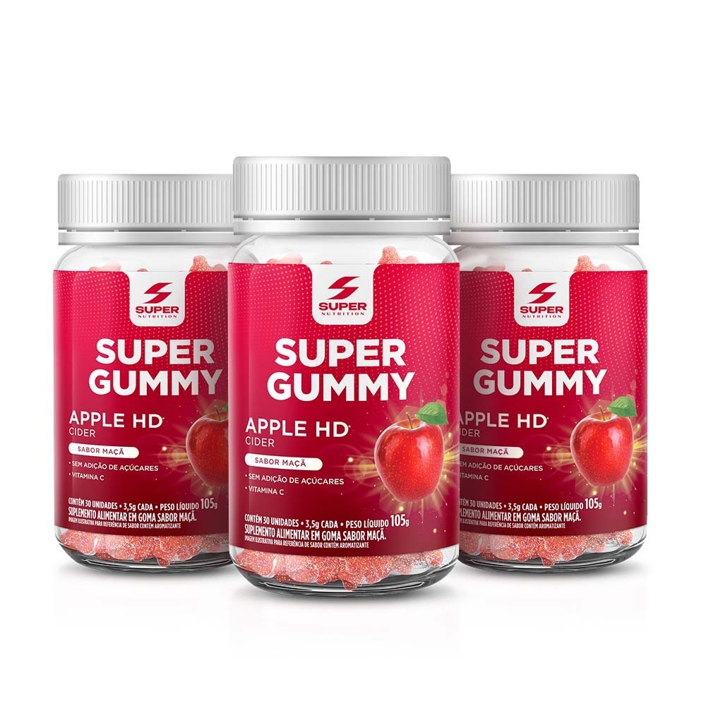 Kit 03 Super Gummy Apple Cider em Oferta na Shopee