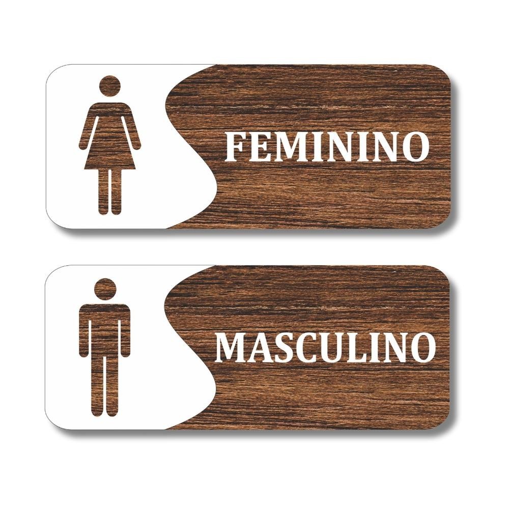 Kit Placa Sinalização Banheiro Feminino Masculino Sanitário em Oferta na Shopee