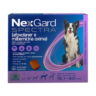 NexGard Spectra para Cães 15,1 a 30kg Antipulgas e Carrapatos - 3 Tabletes em Oferta na Shopee