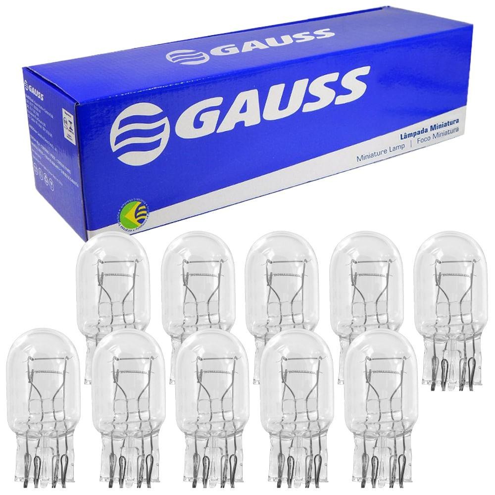 10 Lâmpada Gauss Luz Branca Pingão W21/5w 12v W3x16q 2 Polos - Spare Parts and Accessories for Vehicles