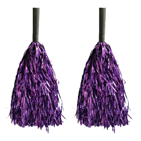 Kit 2 Pom Pom Metalizado 32cm Roxo Fantasia Torcida em Oferta na Shopee