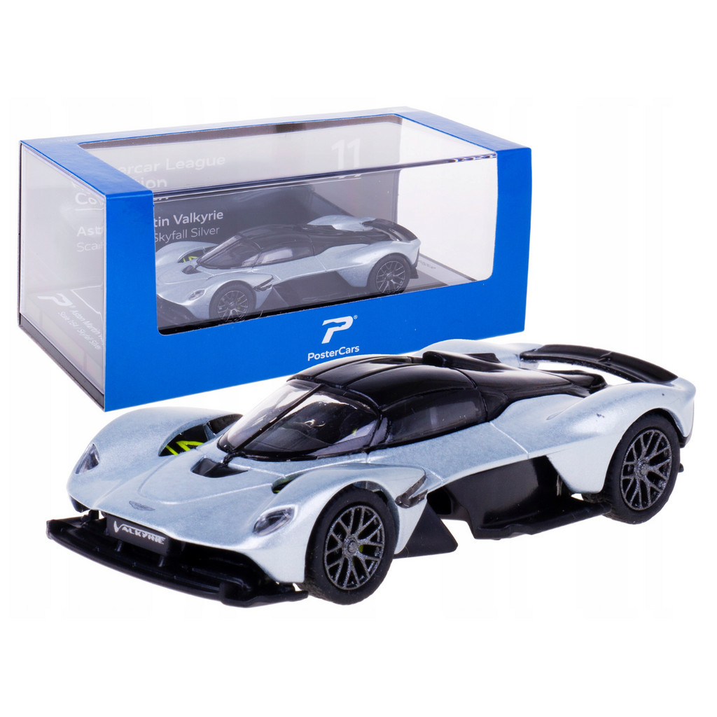 Miniatura Aston Martin Valkkyrie 1/64 Com Acrílico PosterCar
