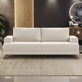 Sofá 160cm 2 Lugares Pés Curvos Santi Suede D05 Bege - Mpozenato em Oferta na Shopee