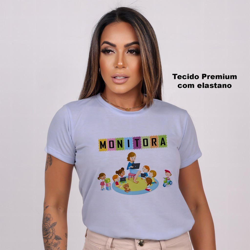 Blusa Feminina Premium T-Shirt Azul Professor Educação 1 em Oferta na Shopee