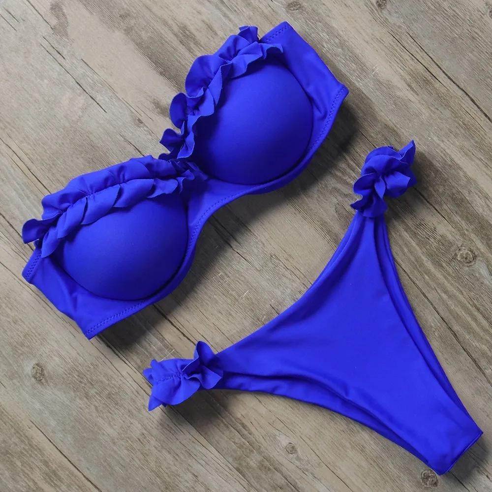 Novo Conjunto de Biquíni Feminino de Fato de Banho Ruffled — imagem 2 de 2