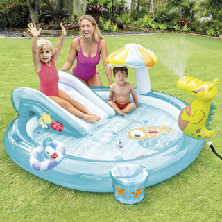 Piscina Infantil Playground Jacaré Esguicha Água Inflável 160 Litros - Intex em Oferta na Shopee