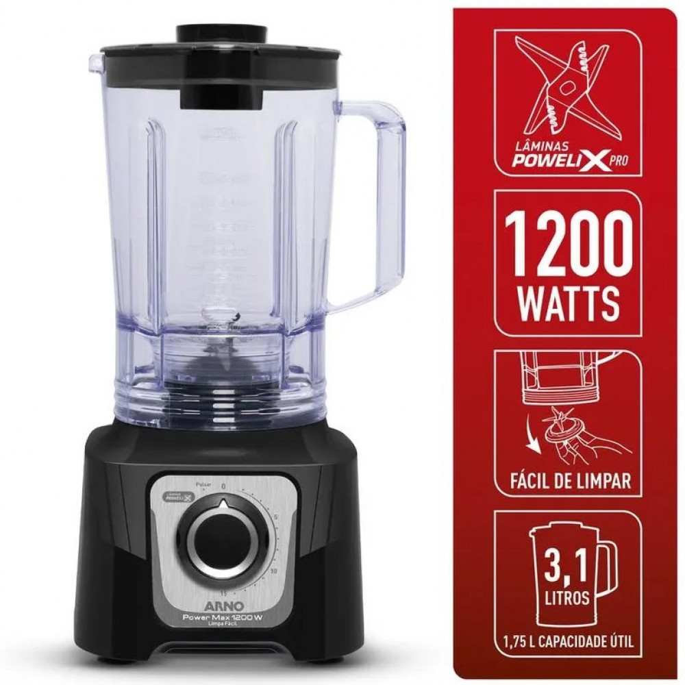 Liquidificador LN78 Power Max Limpa Fácil 1200W 220V - Arno em Oferta na Shopee