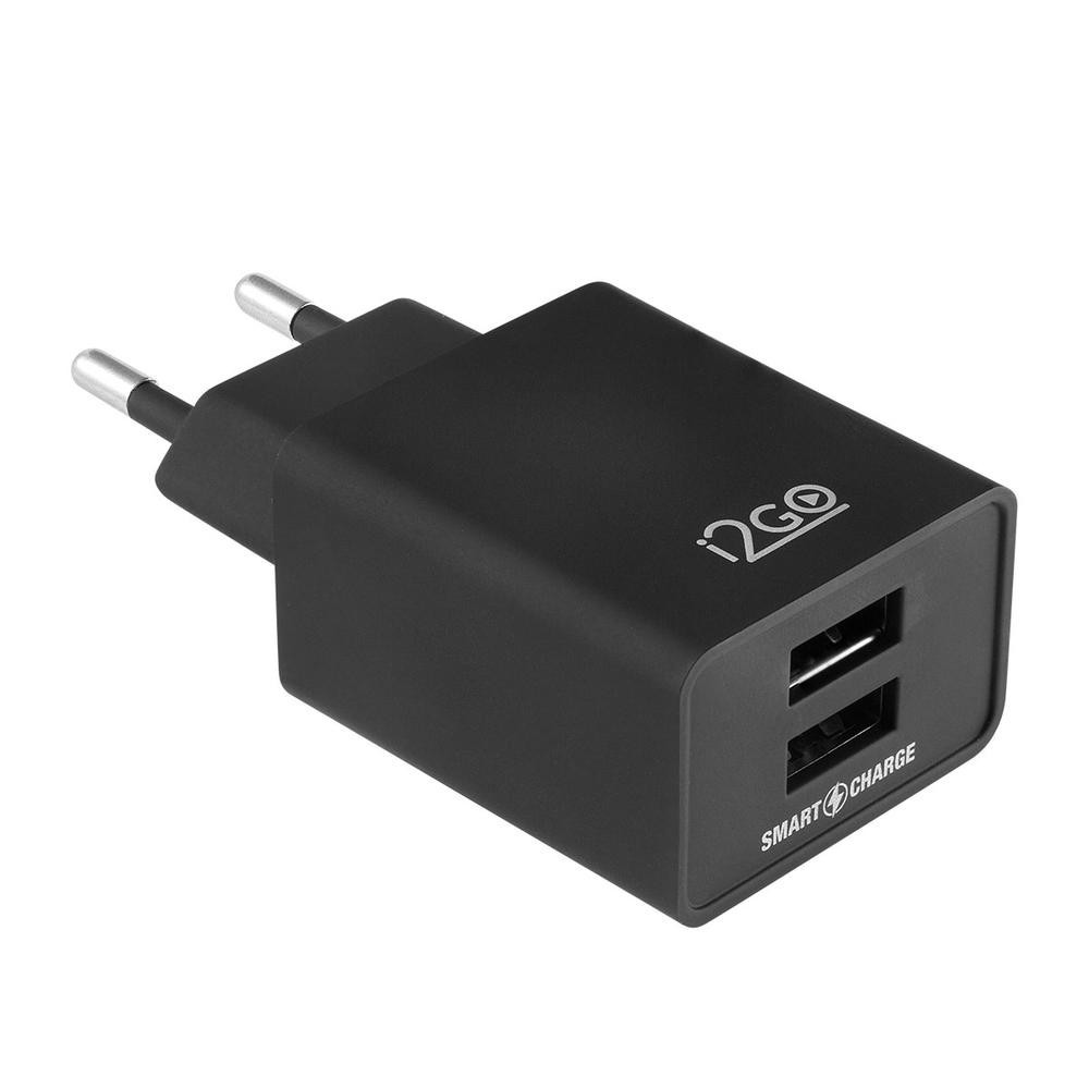 Carregador De Parede i2GO 2 Saídas Usb 3,4a Preto - Mobile & Gadgets