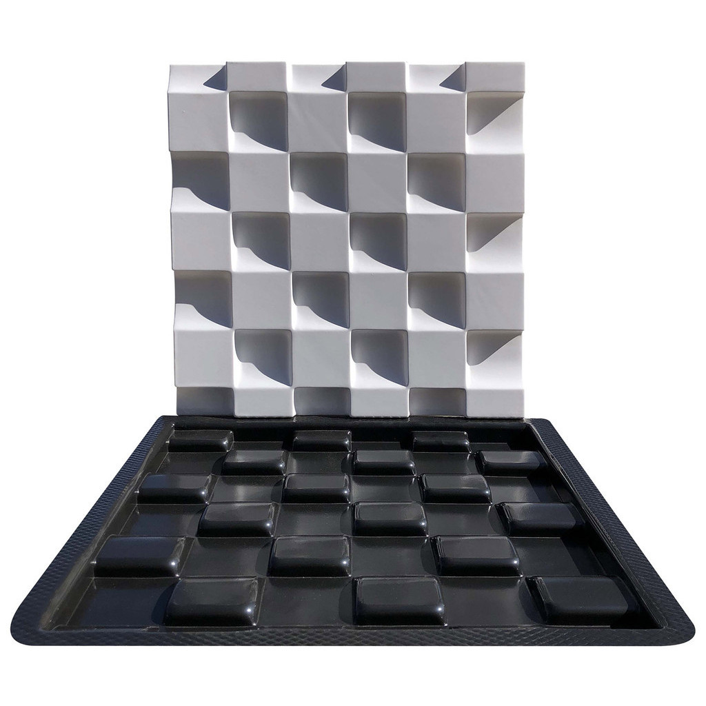 Forma 3D Gesso e Cimento ABS - Xadrez 50x50
