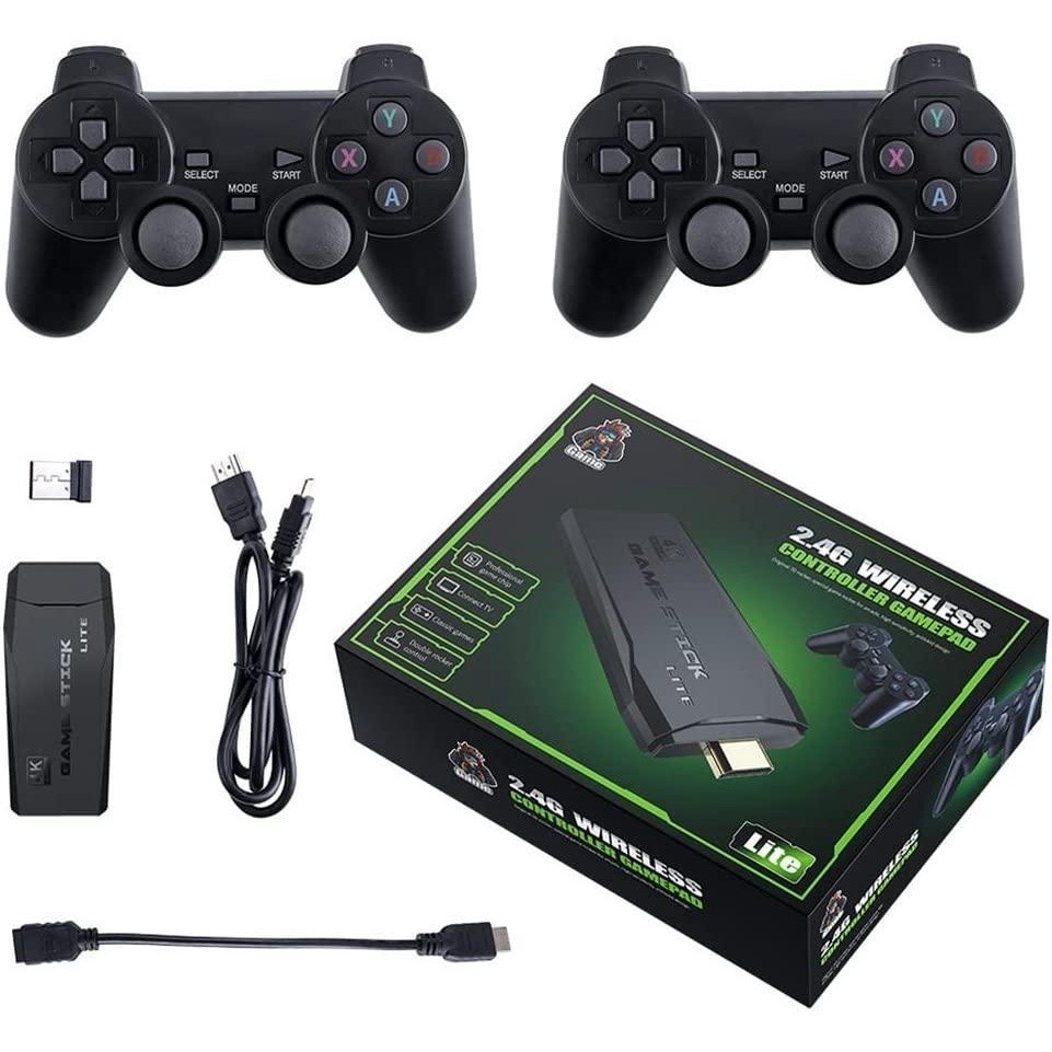 Video Game Stick 4K 64Gb 10Mil Jogos Retro 2 Controles Sem Fio em Oferta na Shopee