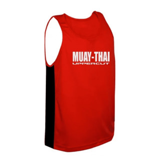 Regata Esportiva Dry Fit - Muay Thai - Vermelha/Branca - UV-50+ em Oferta na Shopee