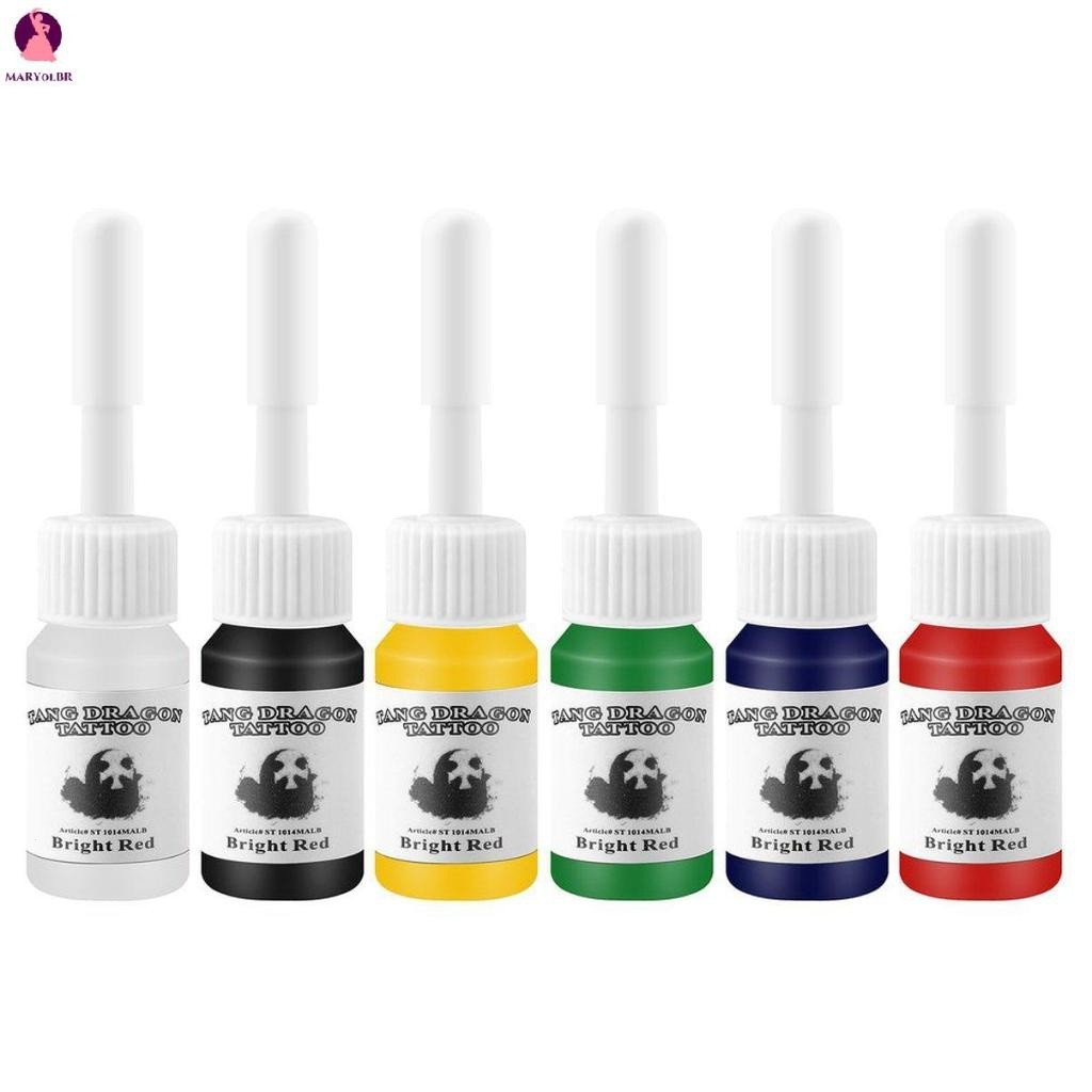 6 profissional/conjunto multicolorido kit de tinta de tatuagem 5 Ml conjunto de garrafa em Oferta na Shopee