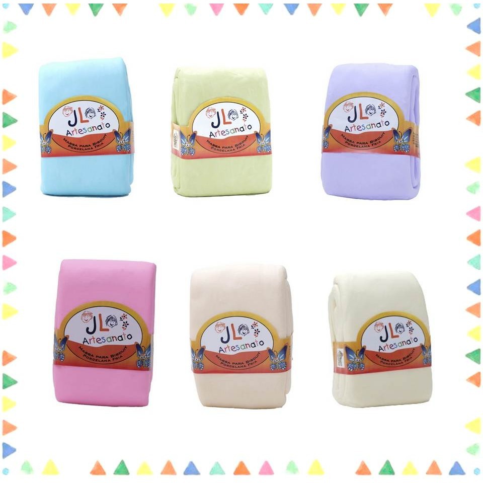 Kit 6 Massas De Biscuit Jl Artesanato 90 Gramas Cores Candy